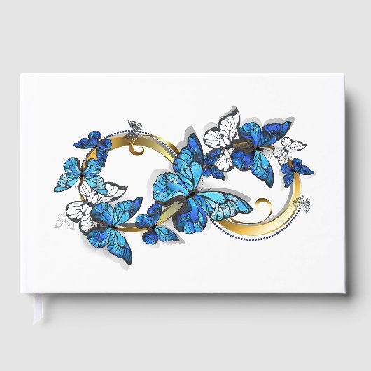 Symbole infini de papillons Morpho bleus (Recto)