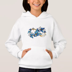 Symbole infini de papillons Morpho bleus