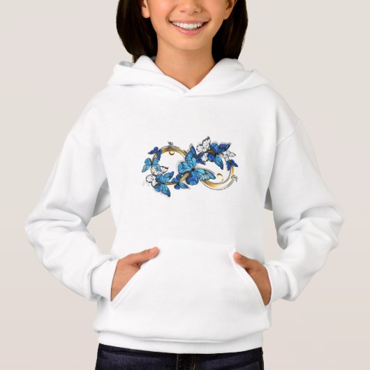 Symbole infini de papillons Morpho bleus (Devant)