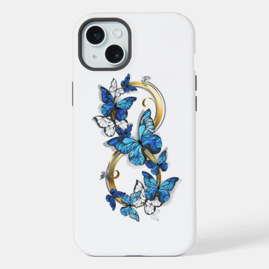 Symbole Infini de Papillons Morpho Bleus (Verso)
