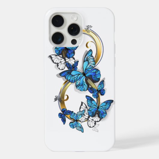 Symbole infini de papillons Morpho bleus (Verso)