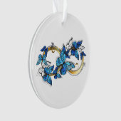 Symbole infini de papillons Morpho bleus (devant)