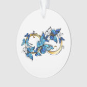 Symbole infini de papillons Morpho bleus (devant)