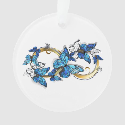 Symbole infini de papillons Morpho bleus (devant)