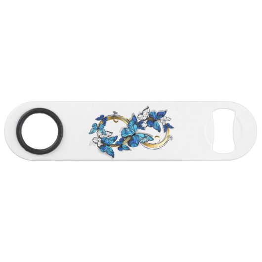 Symbole infini de papillons Morpho bleus (Devant (Horizontal))
