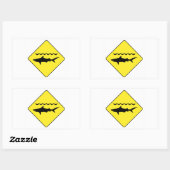 Symbole jaune "avertissement requins" autocollant  (Feuille)