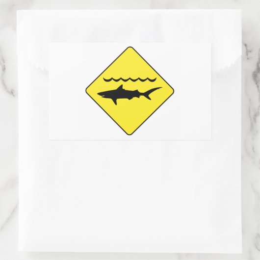 Symbole jaune "avertissement requins" autocollant (Sac)