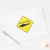 Symbole jaune "avertissement requins" autocollant  (Enveloppe)