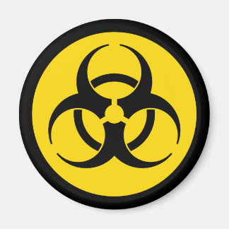 Symbole jaune du risque biologique aimant