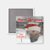Symbole Magnet German Shepherd'Père Noël Stop Here (Recto/Verso)