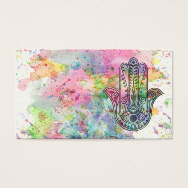 Symbole main HAMSA Aquarelle colorée (Devant)