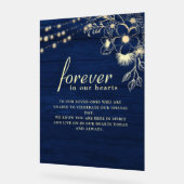 SYMBOLE Mariage ACrylique Mémorial Bleu Marine (Angle)