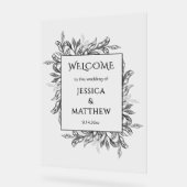 SYMBOLE Mariage ACrylique noir & blanc & Feuille (Angle)