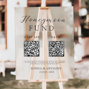 Symbole Mariage acrylique QR Code Modern Honeymoon