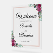 SYMBOLE Mariage floral Élégant Affiche de bienvenu (Angle)