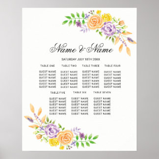 Symbole mariage Poster Siège Fleuri Violet