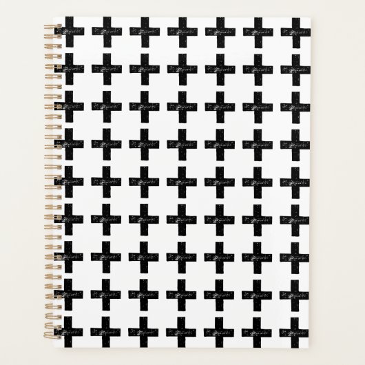 Symbole mathématique "Plus" noir et blanc Lino Cut (Devant)