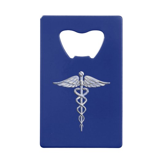 Symbole Médicale Chrome Argent sur bleu marine (Devant)