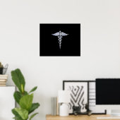 Symbole Médicale de Caduceus en argent sur la déco (Bureau à domicile)