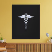 Symbole Médicale de Caduceus en argent sur la déco (Insitu(Salon))