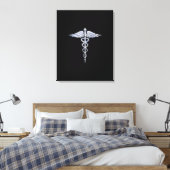 Symbole Médicale de Caduceus en argent sur la déco (Insitu(Chambre))