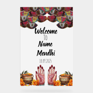 Symbole Mendhi acrylique floral