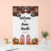 Symbole Mendhi acrylique floral (Mariage)