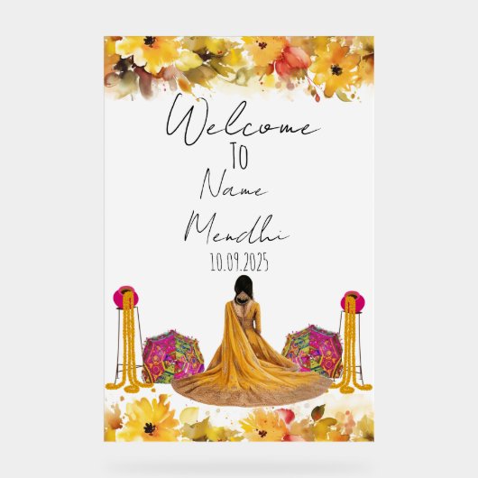 Symbole mendhi jaune floral (Recto)