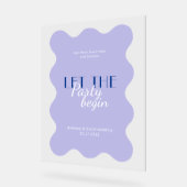 Symbole moderne Blue Lavender Wave Frame Wedding P (Angle)