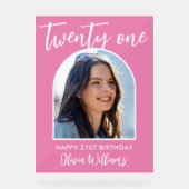 Symbole moderne rose élégant Photo 21e anniversair (Recto)