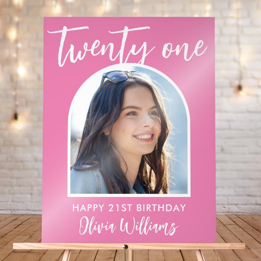 Symbole moderne rose élégant Photo 21e anniversair