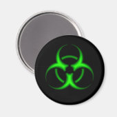 Symbole néon vert bio-danger aimant (Recto/Verso)