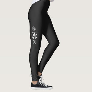 Symbole noir Ohm Yoga Exercice Leggings