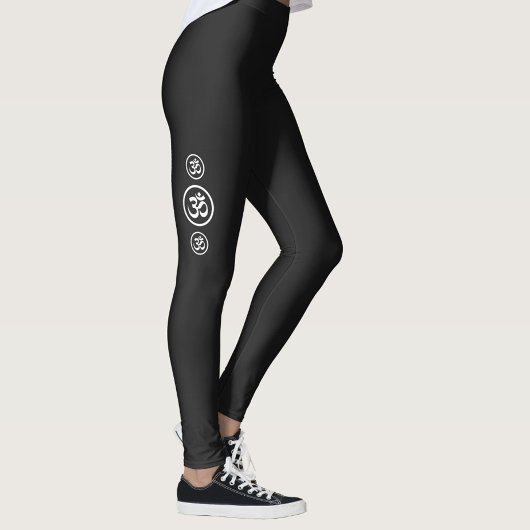 Symbole noir Ohm Yoga Exercice Leggings