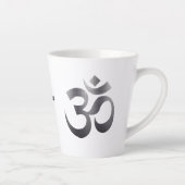 Symbole noir texturé Om, Nom, 12oz Latte Mug (Droite)