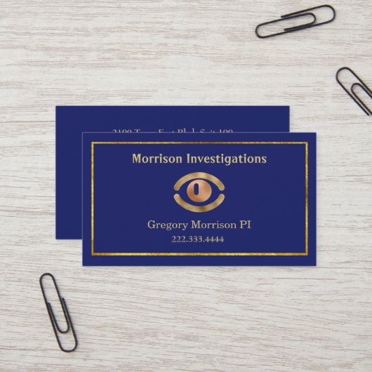 Symbole oculaire Carte de visite d'investigation p (Devant/Arrière en situation)