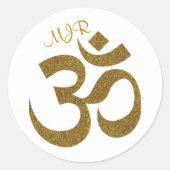 Symbole Om avec sticker rond de 1,5 po (Devant)