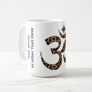 Symbole Om Cheetah personnalisé 15oz de café Mug