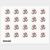 Symbole Om des initiales monogrammes Sticker rond  (Feuille)