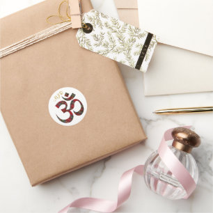 Symbole Om des initiales monogrammes Sticker rond 