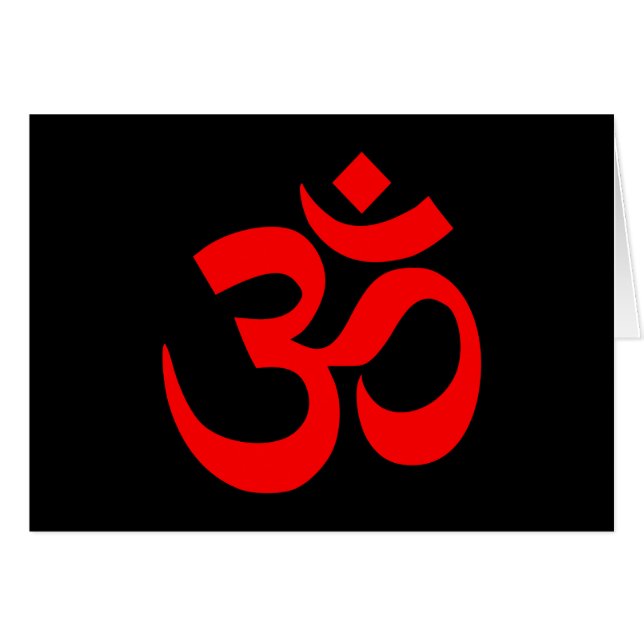 Symbole Om noir et rouge (Devant Horizontal)