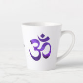 Symbole Om pourpre, Nom, 12oz ou 17oz Latte Mug (Droite)