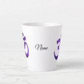 Symbole Om pourpre, Nom, 12oz ou 17oz Latte Mug (Devant)