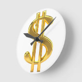 Symbole or Dollar Horloge murale (Angle)