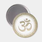 SYMBOLE parties scintillant OM Aimant frigo (Recto/Verso)