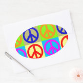Symbole Pop Art Peace Sticker Oval (Enveloppe)
