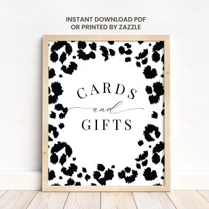Symbole poster de animal noir et blanc Cartes et C