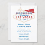 SYMBOLE REtro Las Vegas Casino Faire-part de maria<br><div class="desc">L'emblématique panneau "Welcome to Las Vegas" est présenté avec la mention "Mariage à Las Vegas". Texte de style rétro pour les noms des mariés et des mariés et l'emplacement de réception. Le support motif rétro étoile est facultatif. Coins arrondis facultatifs.</div>