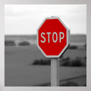 Symbole rouge Stop Road Poster photo minimaliste