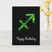 Symbole Sagittaire Vert Carte d'anniversaire (Fleur jaune)